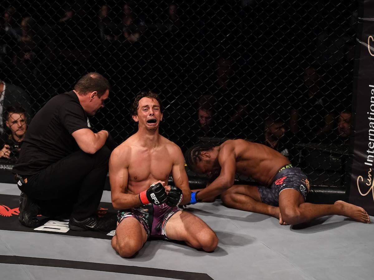 EFCworldwide's tweet photo. KOs, submissions and massive wars, #EFC77 had it all! Take a look back at the epic night in photos. 

Brought to you by @EasyEquities. https://t.co/u6xMHmHRls