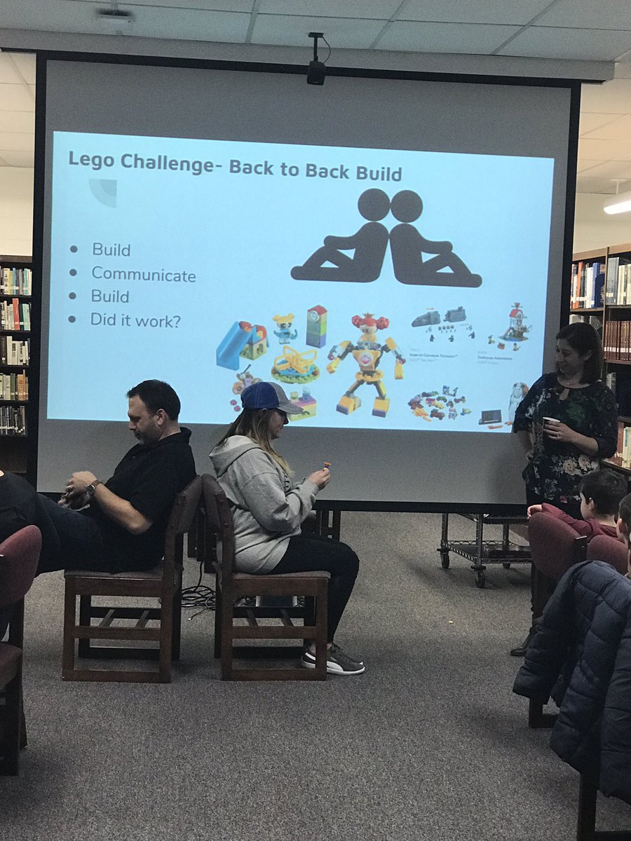 DelranSTEM's tweet photo. Delran Parents &amp; students sharing in the process &amp; creating with Legos based on challenges. Through the “power of yet” the families persevered and had fun. #NJSTEMMonth @IronSpiron @maryjohutch @MrLagay @NJSTEMPathways @Delran_Super @DelranEA @DemicheleErica https://t.co/sI8mY1hbxh