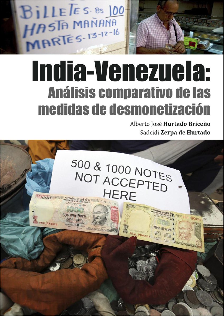 Con satisfacción presentamos el libro "India-Venezuela: análisis comparativo de las medidas de desmonetización", de los profesores <a href="/ajhurtadob/">Alberto José Hurtado B.</a> y <a href="/zerpasad/">Sadcidi Zerpa</a> 
👉Disponible en: saber.ula.ve/handle/1234567… #economía #Venezuela #India #desmonetización #GEEA