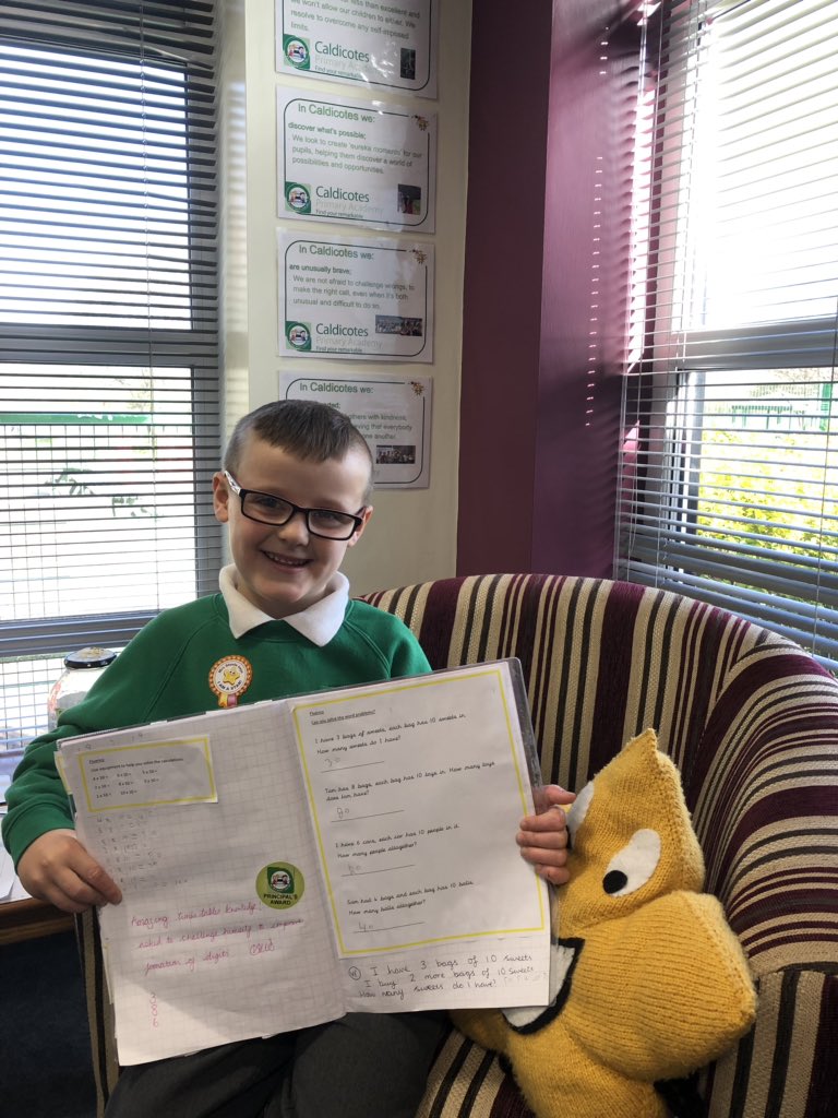 CaldiPrimary's tweet photo. So very proud and delighted to award a #PrincipalAward to this amazing 5πLearner for amazing learning and application of multiplication facts ππ»ππ» #pushthelimits #remarkablelearning @AETAcademies @MbroCouncil @AETmaths @BBCR1 https://t.co/t2AWuYlpHw