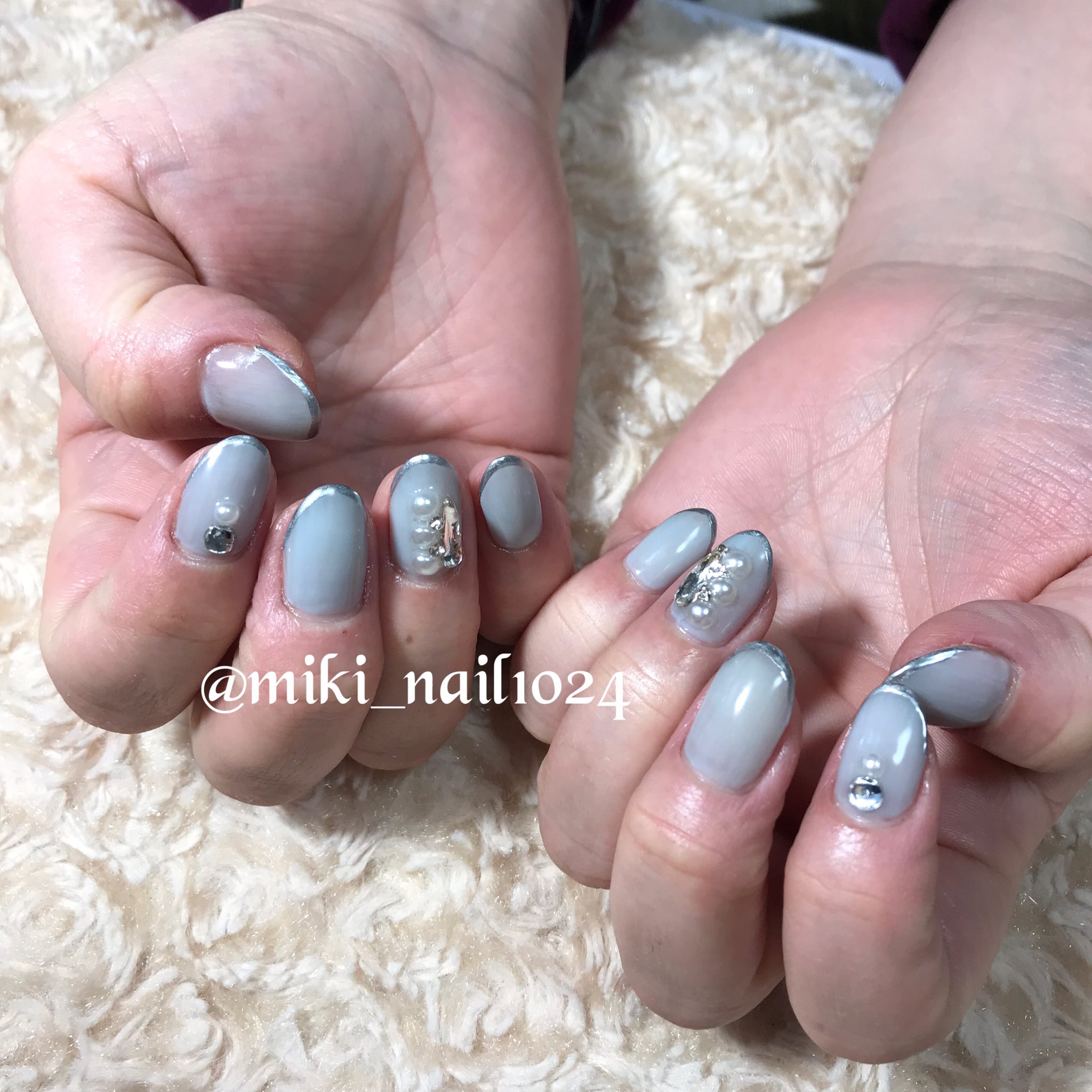 Miki Nail お客様ネイル アイスブルーネイル T Co Yyjlqsjkqj Twitter