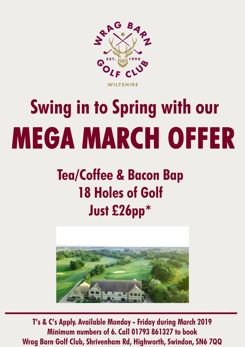 Take advantage of our Mega March Offer it's perfect for small groups & societies #golfchat #golfoffers #society #Swindon #Oxford #Bristol #Gloucester #Wiltshire ⛳️☕️