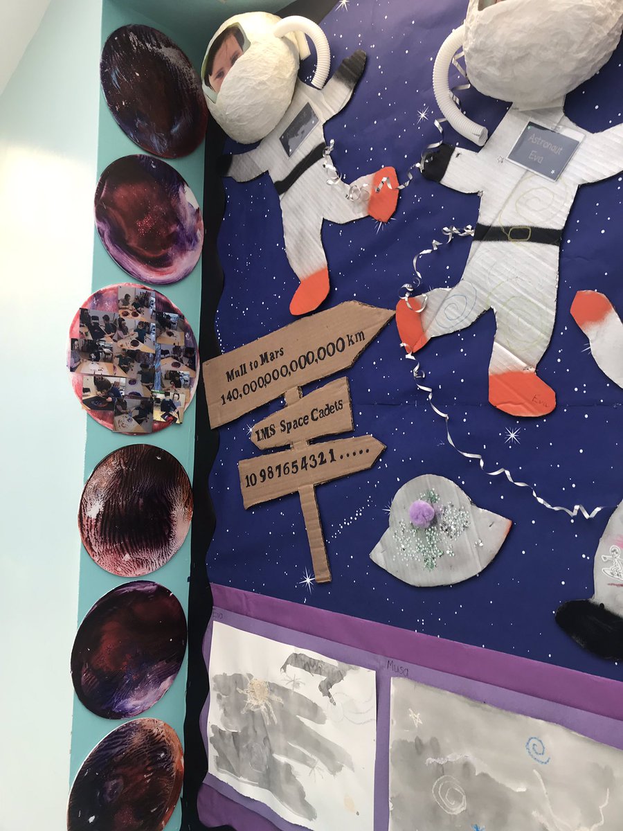 IsobelMair's tweet image. Some of our space related wall displays around the school. #space #walldisplay #art #creative