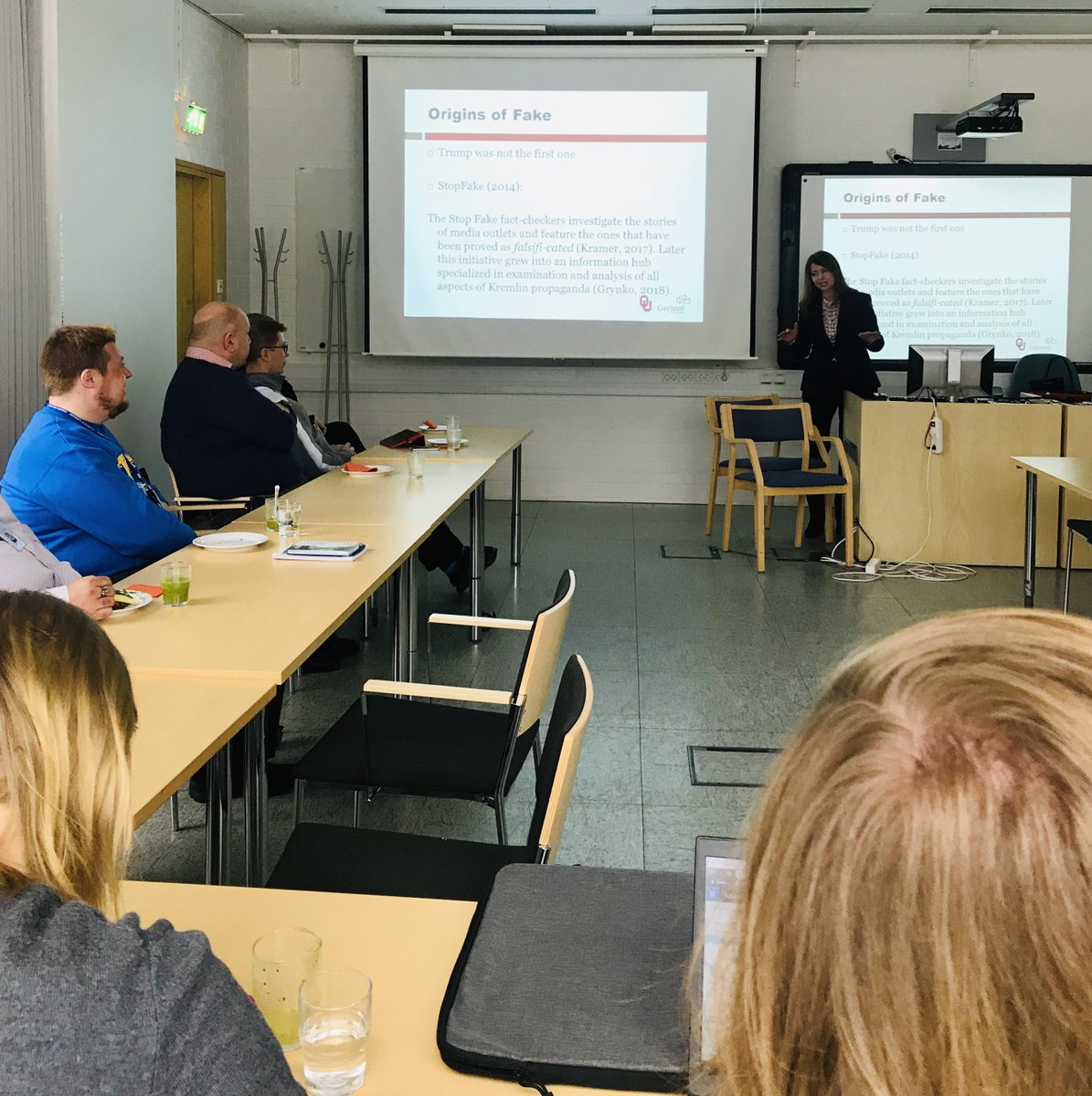 vilmaluo's tweet photo. Today visiting #professor @tsetsura from #OU is talking #fakenews and #NonTransparency #JSBE #JSBECC @jyu_jsbe at the research seminar https://t.co/xiJUj5J4JN