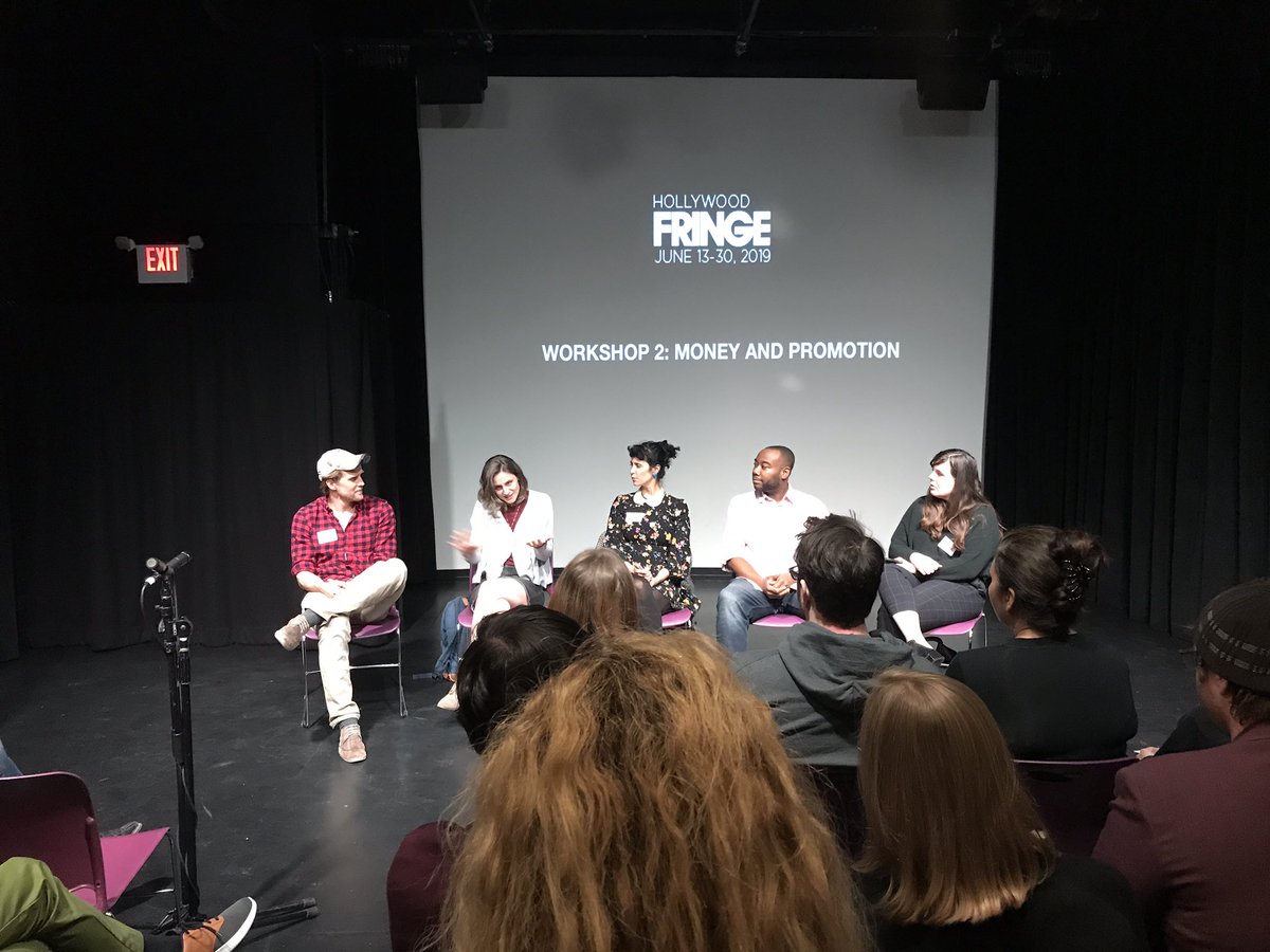 DandyDarkly's tweet photo. Informative @hollywoodfringe panel workshop discussion tonight re: the unsavory (but necessary) topics of money and marketing. Excited to bring #AllAboard to LA this June with @theaterasylum. #hff19 #goseedandy https://t.co/2W0vwIPDNy
