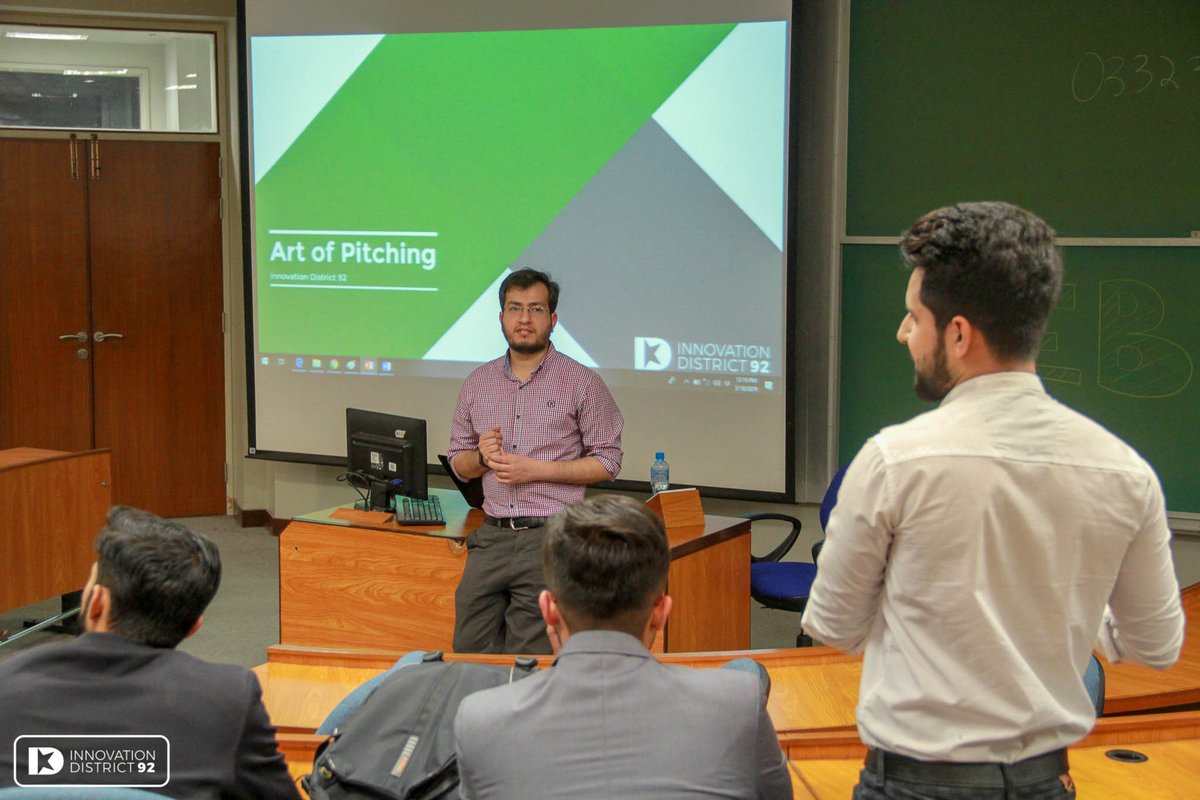 id92_pk's tweet photo. Zain Tanveer, Business Development Manager at ID92, conducted a workshop on the 'Art of Pitching' at LUMS for LES Bootcamp.

The session was an interactive one with students pitching so Zain could help identify their flaws &amp; advise them in perfecting their pitch. #IDClassroom https://t.co/gn93NWlihU