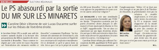 psbruxellois's tweet image. #Minarets - @CarolineDesir « s’étonne de voir Lucas Ducarme surfer sur les thèses de l’extrême droite » - via @ladh ⤵️