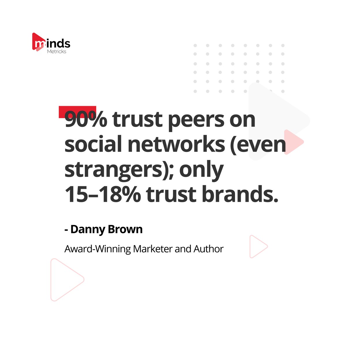 mindsmetricks's tweet photo. 90% trust peers on social networks (even strangers); only 15-18% trust brands.
~ Danny Brown
.
.
.
#brandtrust #socialmedianetwork #socialmedia #branding #brandimage #brandingagency #mindsmetricks https://t.co/nfa3NdZYrA