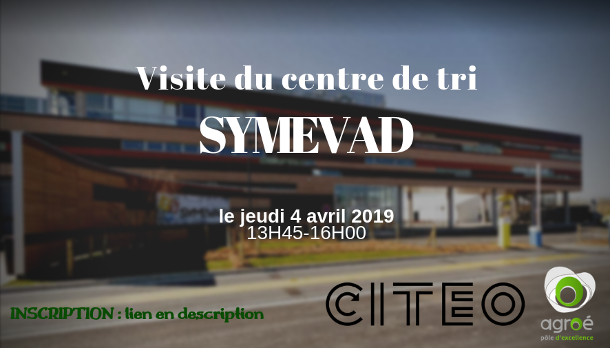 Afin de mieux comprendre la fin de vie de vos #produits et de développer vos #demarches #RSE, <a href="/agroe_i/">agroe</a> et <a href="/citeofrance/">Citeo</a> vous proposent la #visite du #centre de #tri #novateur SYMEVAD à Evin-Malmaison.
Inscription : buff.ly/2FiAS3h
#agroalimentaire #RSE  #hautsdefrance