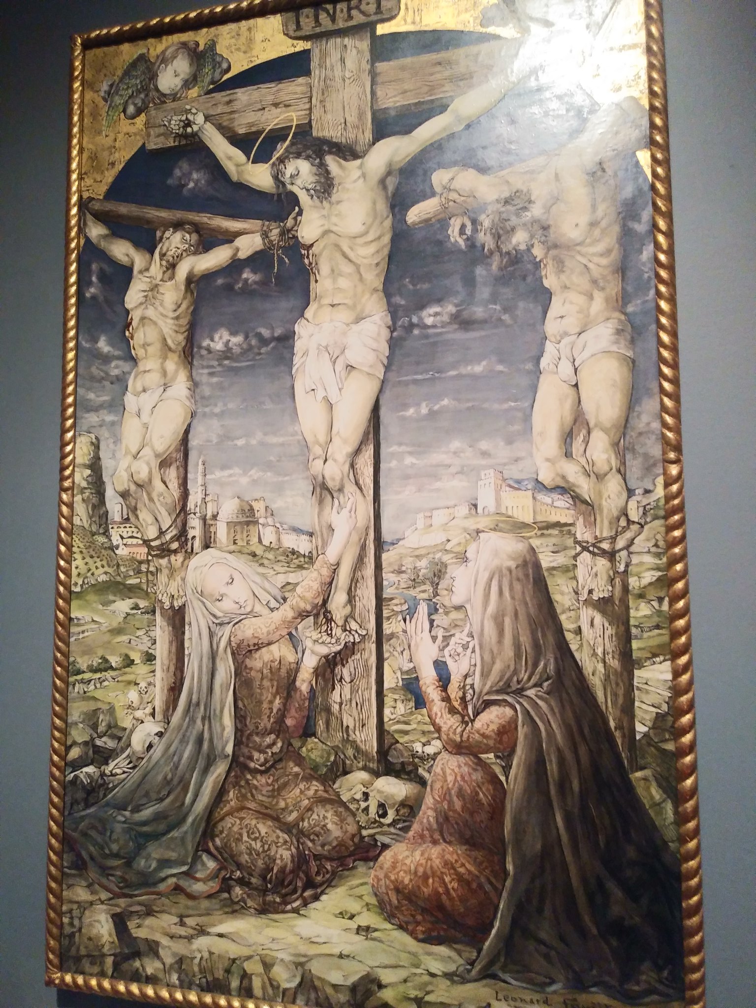 藤田嗣治、【十字架を背負うキリスト 】、希少な限定額装用画集画