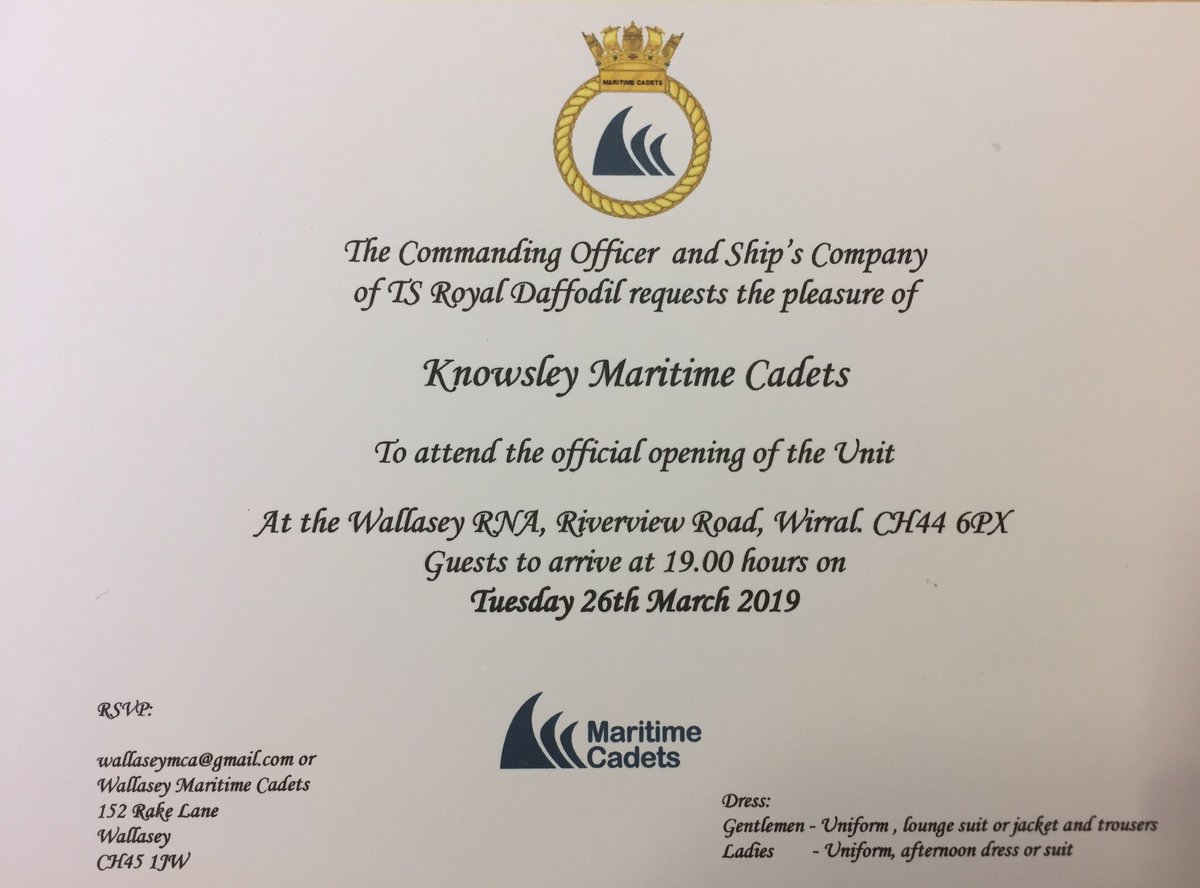 We are very much looking forward to attending the opening of our newest member Unit @WallaseyMCUK next week and to meet <a href="/PeterWoodsHS/">Peter Woods Art Friends Merseyside</a> once again as he opens our second unit during his time in office!
#BetterTogether 
<a href="/TSVENGEANCE/">Knowsley Maritime Cadets</a> <a href="/MCA_NW/">Maritime Cadets NW</a> <a href="/FormbyMCA/">Formby MCA</a> <a href="/WIRRALGLOBENEWS/">Wirral Globe</a> <a href="/WirralWaters/">Wirral Waters</a>