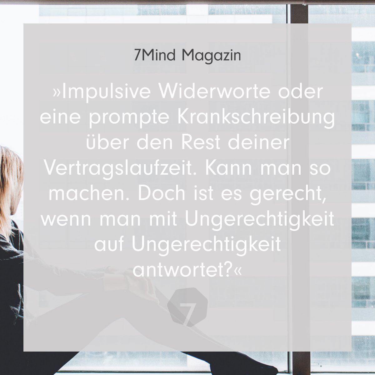Auch kleine Ungerechtigkeiten können schmerzen. Im Magazin gehen wir deshalb der Frage nach, wie man gelassen bleiben kann, wenn das Leben nicht fair spielt: ▶️ bit.ly/magazinungerec… #7mind #gelassenheit