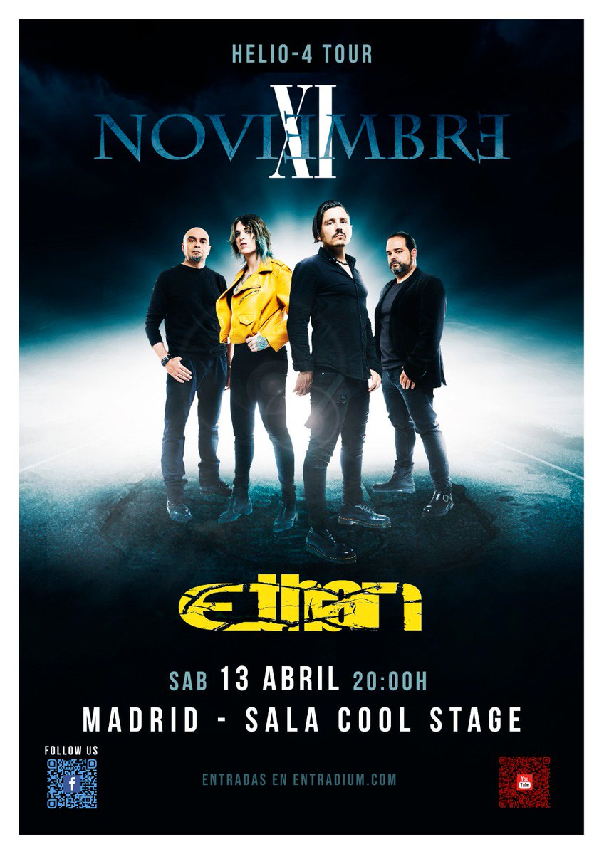 EthanBand's tweet photo. Próxima fecha 13/04, acompañando a #NoviembreXI en la presentación de su nuevo Lp. #Helio4. Entradas disponibles en @entradium #SalaCoolStage https://t.co/NOn3VScsDW
