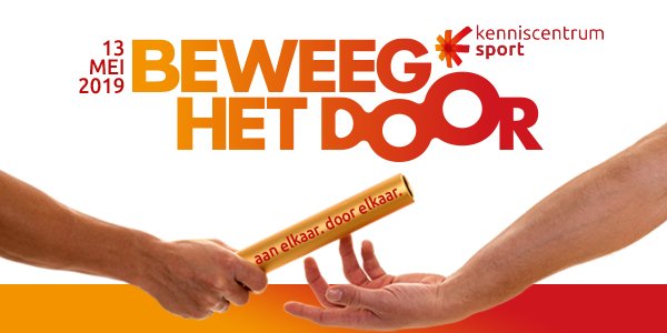 Wil je meer weten over het stimuleren van bewegen? Kom dan op 13 mei naar het gratis Kennisevenement 'Beweeg het door!' van <a href="/KCsportnl/">Kenniscentrum Sport & Bewegen</a>. Er zijn verschillende sessies met o.a. onderwerpen als bewegen, motorische ontwikkeling, zorg en sport. Meld je aan via: bit.ly/2FkmgRd