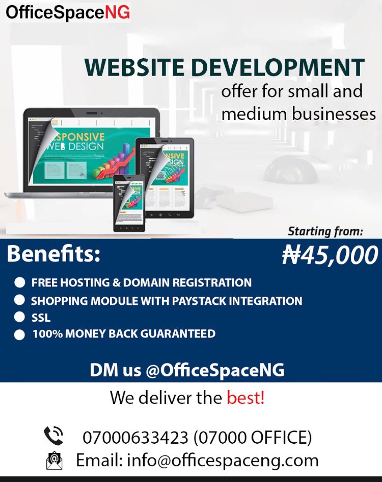 officespaceng's tweet image. Web design/affordable office space.... we register business/companies