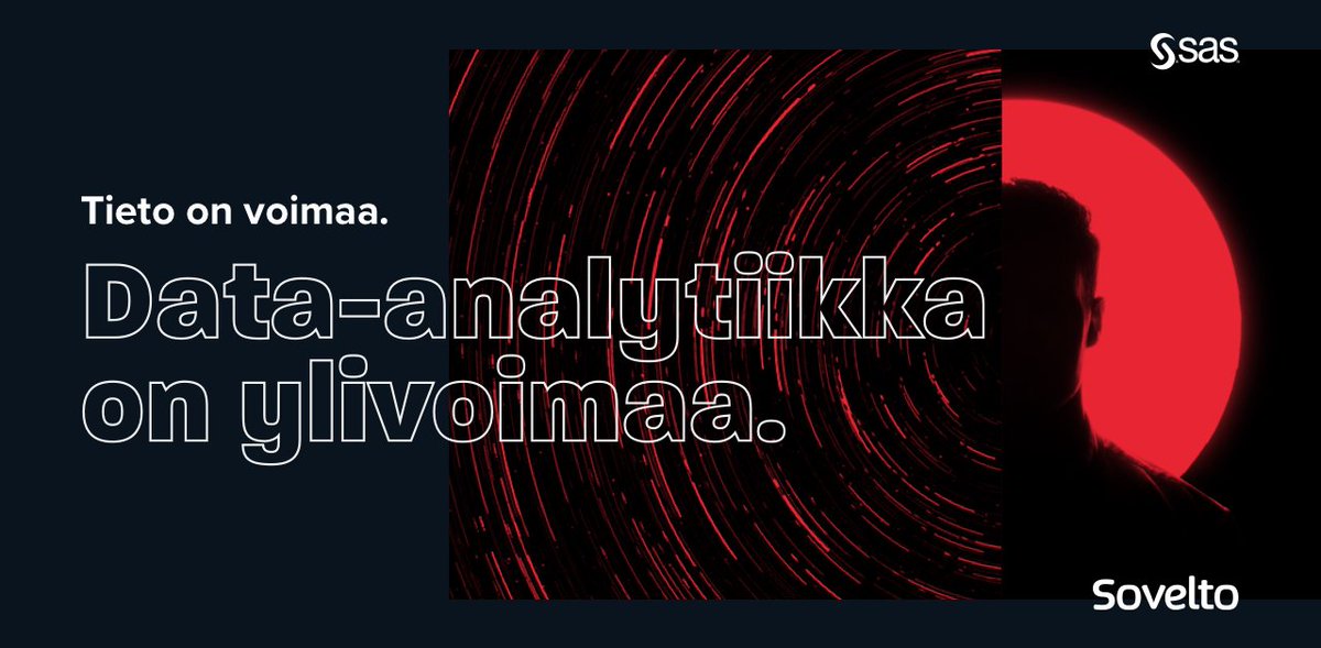 Sovelto's tweet photo. Analytics Value Training -koulutusohjelma on julkaistu tänään yhteistyössä @sas_nordic Finlandin kanssa. Jotain uutta, ei mitään vanhaa. https://t.co/TFrTOHpitz
#analyticsvaluetraining #training #analytics #sasnf @Sovelto https://t.co/IQhR2BkpGo