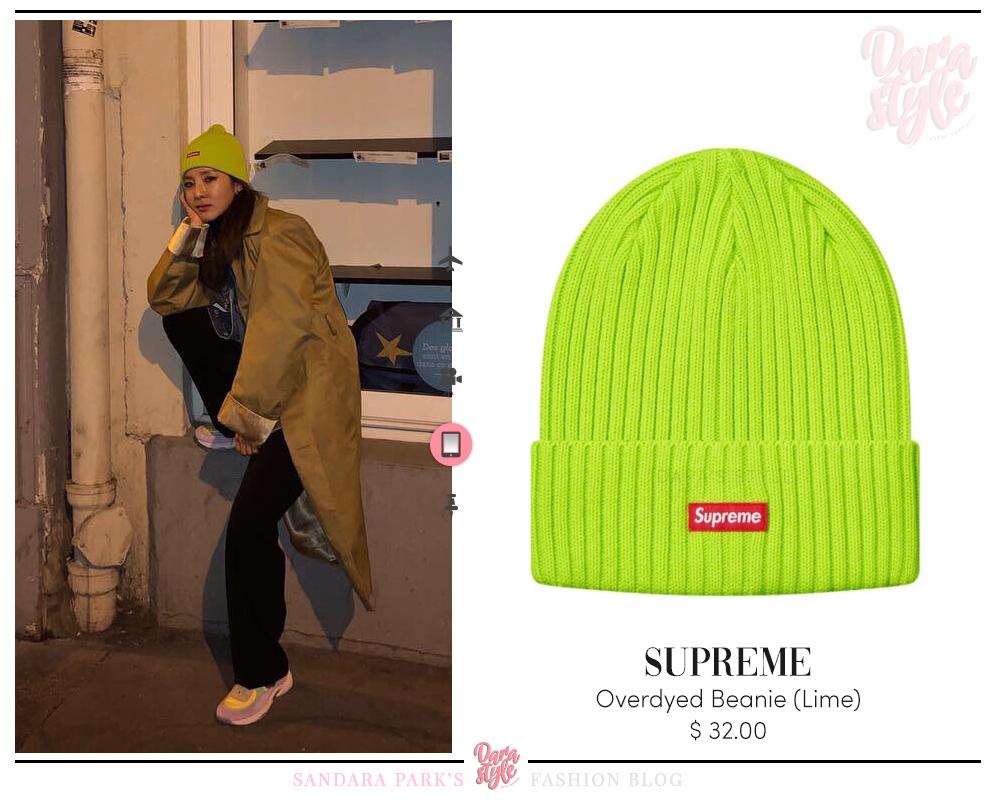 Supreme overdyed beanie ビーニー ライム - ニット帽/ビーニー