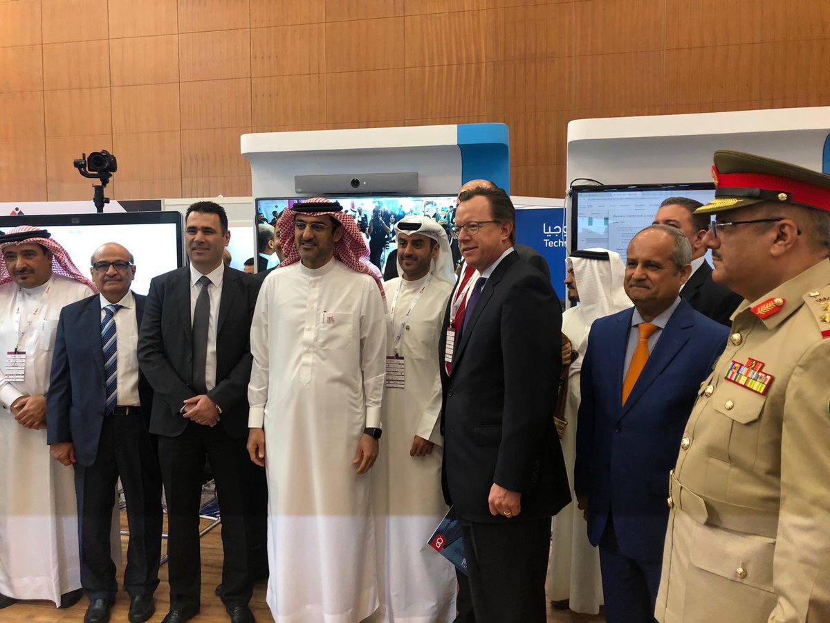 ciscomiddleeast's tweet photo. Head of IGA, Mohamed Al Qaed, Head of Tamkeen Dr. Janahi and US Ambassador Justin Siberell visits the #Cisco stand at #BITEX 2019! #CiscoBahrain #MeetICT https://t.co/ykhVd5B93f