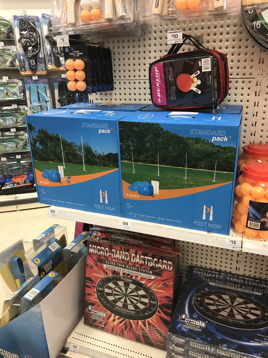 JeffWhite34's tweet photo. In 2015 I set out to achieve 1 thing: solve an @AFL portable - & safe - goal post issue for my son. Today, that product hit the Big W shelves #excited #bigw PLEASE head to your local Big W store to purchase a set, Iβd really love your support @PostHigh #posthigh https://t.co/SlOrGGz1Vu