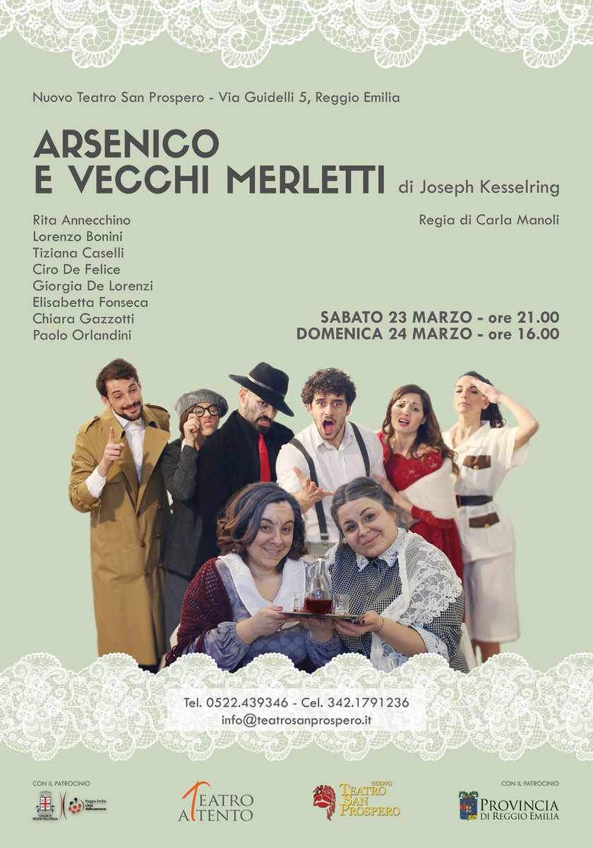 Che c'è di nuovo? Arsenico e Vecchi Merletti. Un debutto tanto atteso...
#ntsp #eventireggioemilia #teatroattento #eventi #prosa