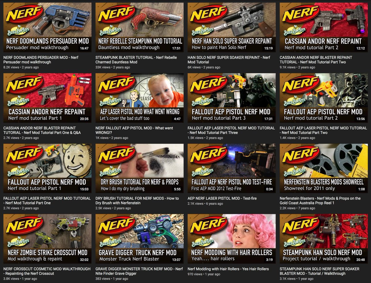 GirlyGamerAU's tweet photo. NERFERS .. you know I've got loads of video tutorials and walkthroughs on my channel right?! All neatly laid out for YOU! #nerf #nerfmods #nerfer #nerfmodding #nerfornothing 
https://t.co/z67wNnIaLS https://t.co/gURAnpWU9S