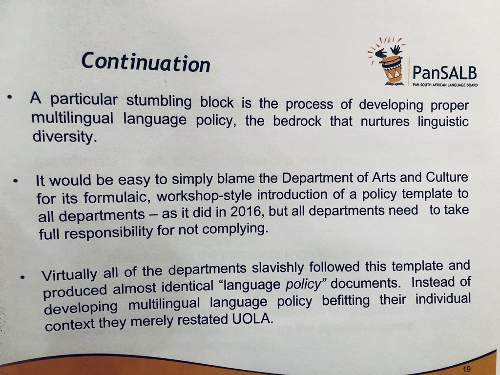 SAgovnews's tweet image. Findings on the report on the #UseofOfficialLanguages #PanSALB
