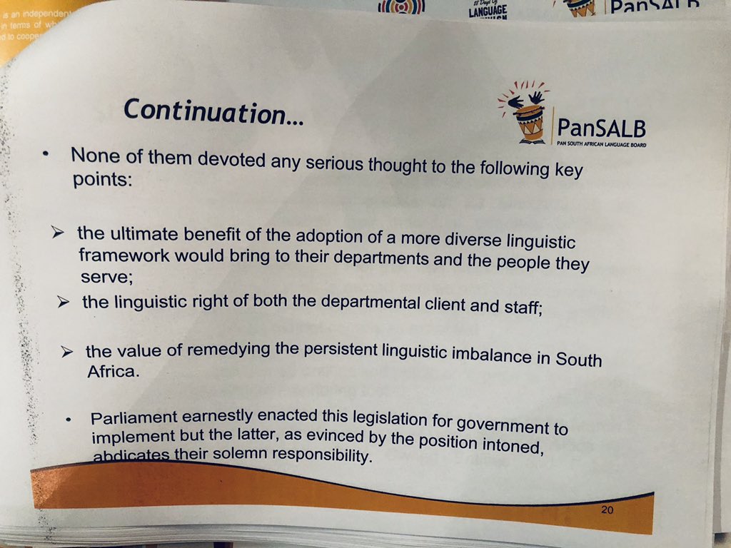SAgovnews's tweet image. Findings on the report on the #UseofOfficialLanguages #PanSALB
