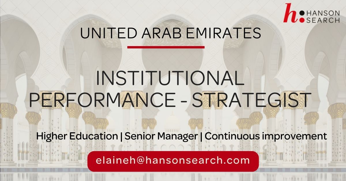 HansonSearch_ME's tweet photo. Exciting new role just in for an experienced &amp; driven professional looking for a challenge within the #highereducation sector. 

Contact Elaine for more on elaineh@hansonsearch.com 
#hansonjobs #UAE #hiring https://t.co/hLC6uYfjHe