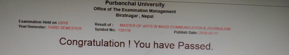 creationghimire's tweet photo. खुशी दिने एउटा कारक...
#Happy #Result #MAMCJ #3rdSem https://t.co/9YG3C8MB3k