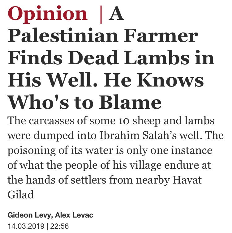 How nice for antisemite Gideon Levy that he finally had the opportunity to blame Jews for well-poisoning.