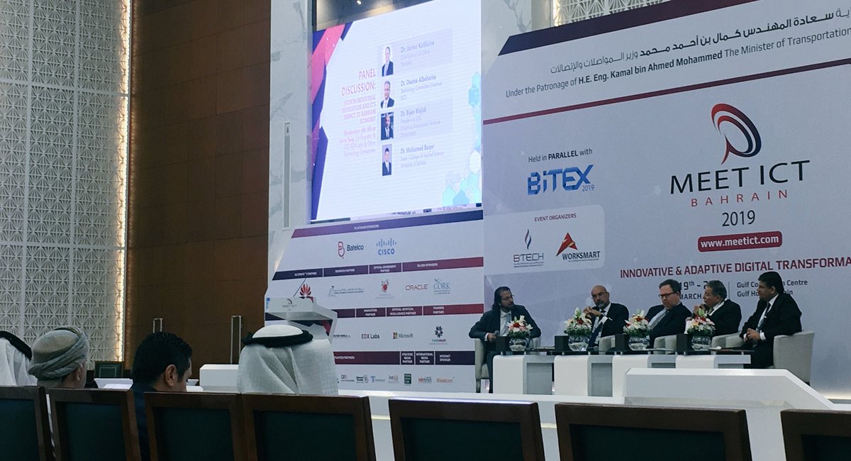 EhdaaAlmusawi's tweet photo. #Industry40 Revolution and it’s Imapct to #Bahrain #Economy 

Dr.Jamro Kotilaine, Tamkeen
Dr.Bijam Majdi, Dinamica Int Ventures
Dr.Osama Albaharna, BCCI
Dr. Mohd Bader, UOB

@meetictbahrain  @bitexbahrain

#meetict #technology #DigitalTransformation #tech #bitexbahrain #bitex2019 https://t.co/xHb1DMOT5D