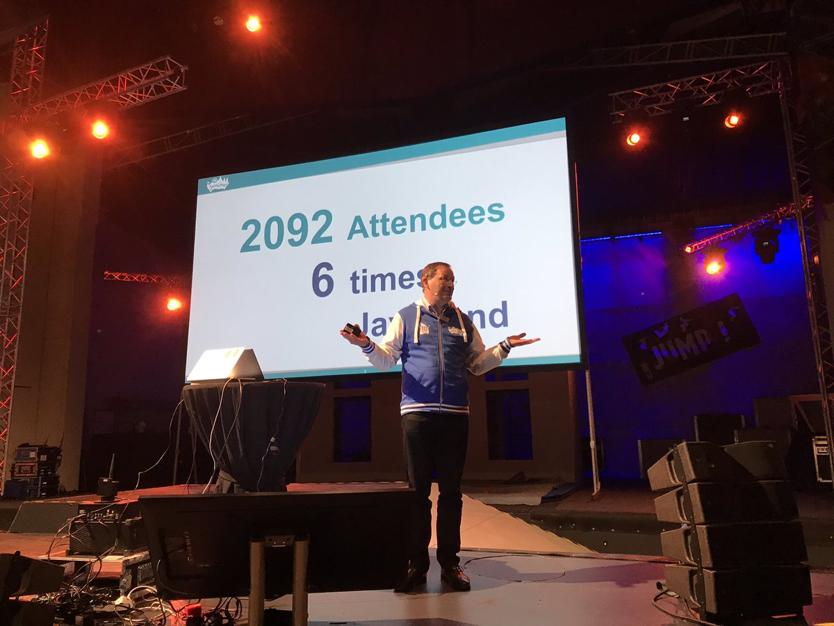 DataDuke's tweet photo. JAVALAND Kick-Off: It’s all about sharing knowledge: 2092 attendees + 5885 minutes of content (talks &amp; workshops) @JavaLandConf #JavaLand2019 https://t.co/y9F5hOWQtj