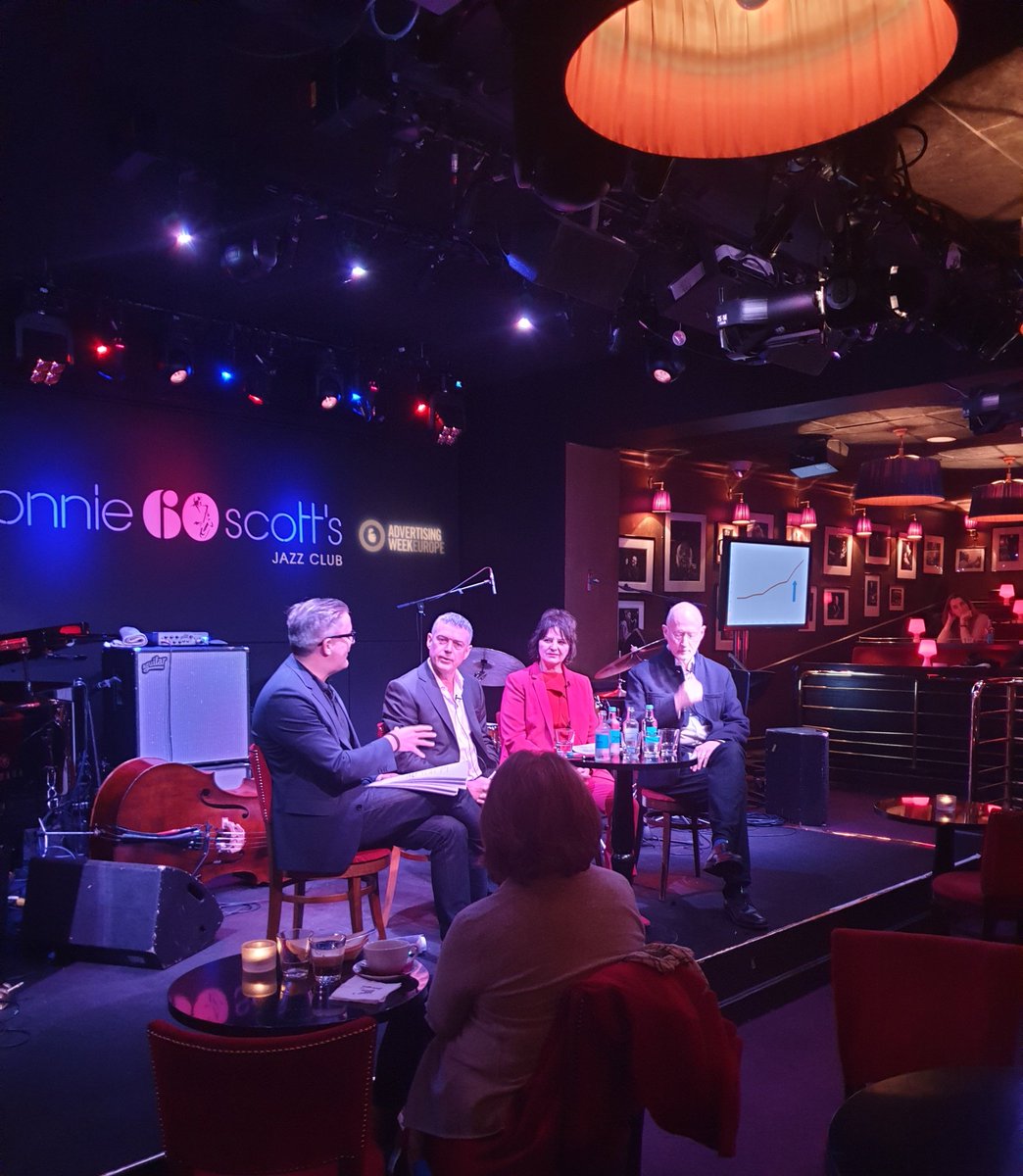 LauraSwinton's tweet photo. Bit of up-tempo jazz to match the up-tempo mood as the #PromoteUK report shows UK advertising exports booming. James Murphy quizzes @janet_hull, @Framestore's Sir William Sargent and @mcsaatchi 's Moray MacClennan on their recent experiences. @ad_association @The_IPA @APALondon https://t.co/RZwtRwMxso