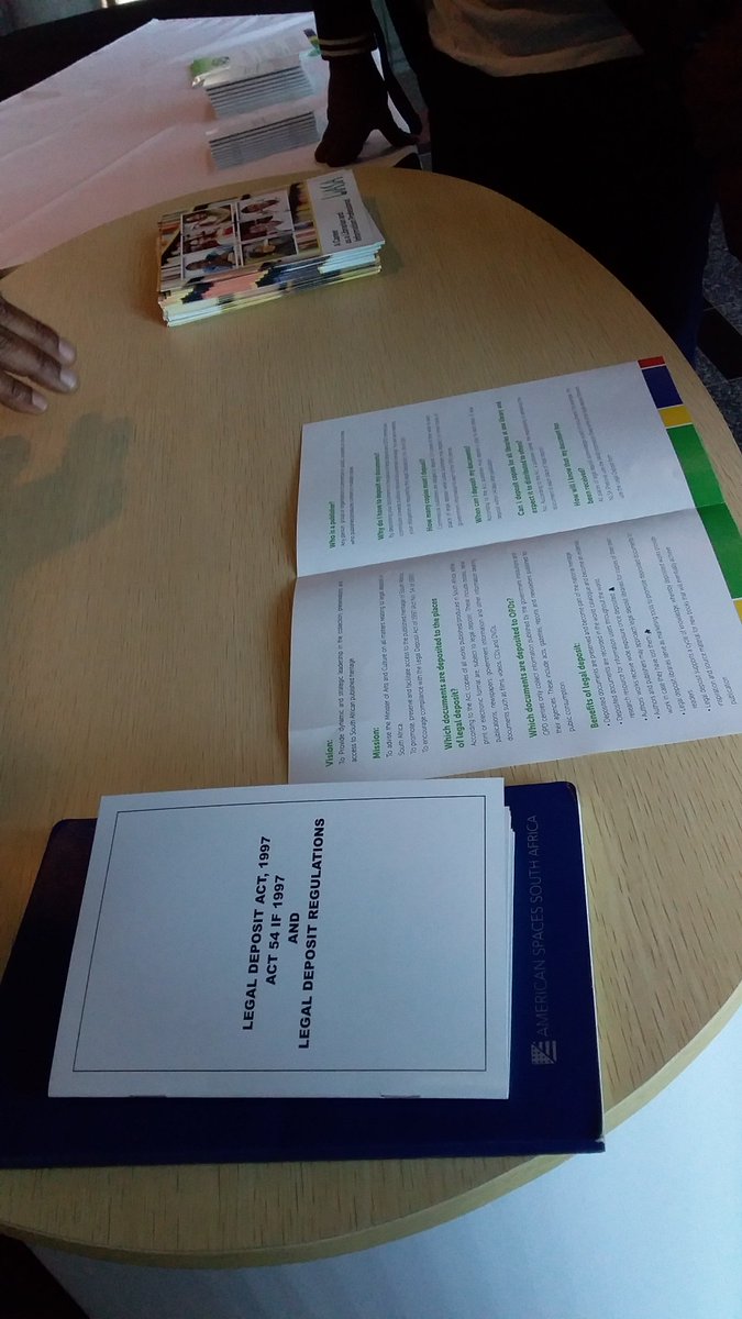 NLSA1's tweet photo. The NLSA Legal Deposit Open Day is underway at the Pretoria campus, information sharing on Legal Deposit, and the process of Legal Deposit.
Next session at 12h00!
See you then!
#SALibraryWeek
#CollaborateAtYourLibrary https://t.co/9ZgxbGasCT