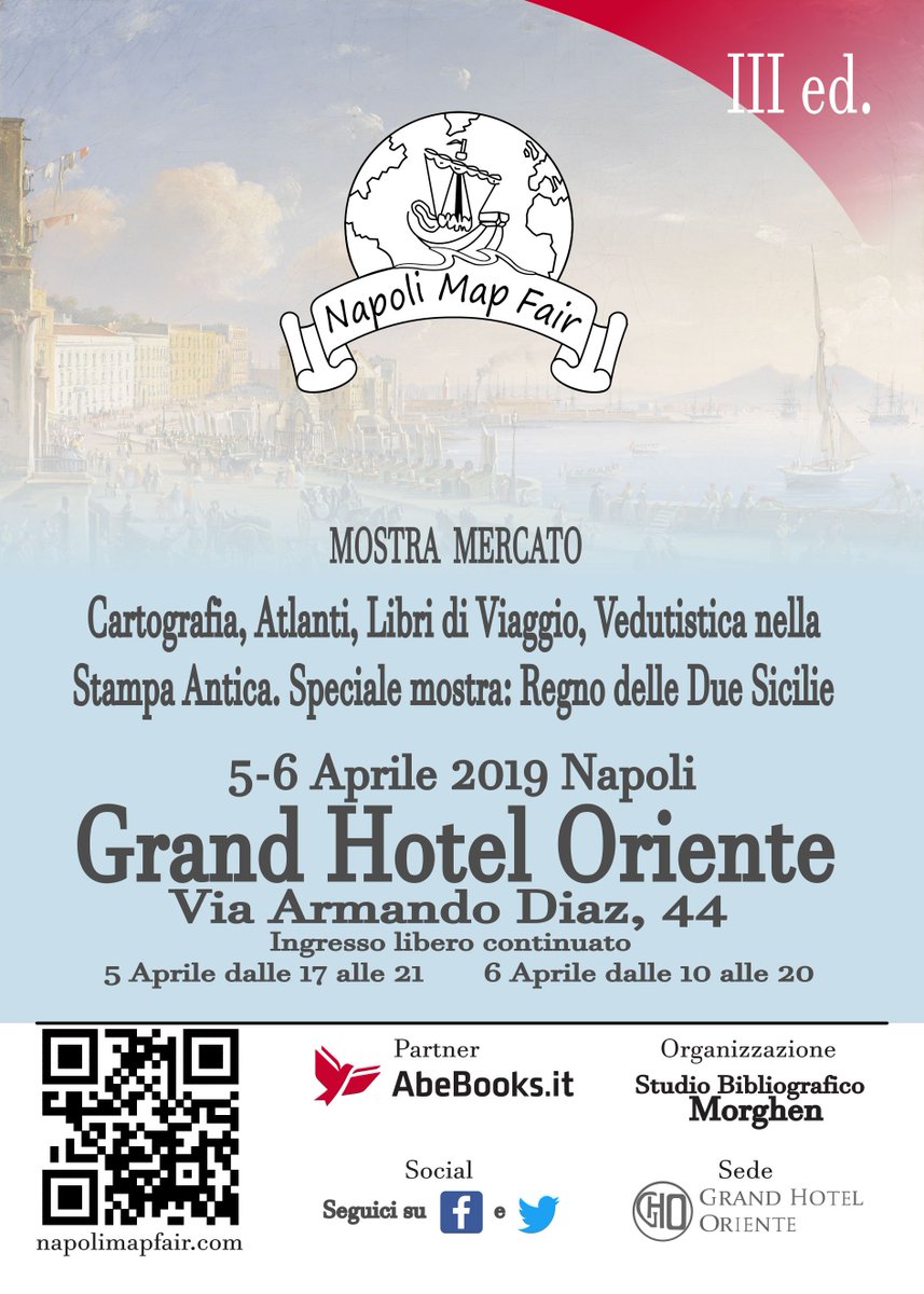 AbeBooks_IT's tweet photo. Tutto pronto per la III edizione della #Napoli Map Fair che si terrà il 5-6 aprile nel centro storico partenopeo. Non perdetevi la fiera dedicata alla #cartografia, libri di viaggi, #stampe antiche e vedute! #raremaps @Napoli_Map_Fair @ComuneNapoli https://t.co/J0Rs2fz2fa https://t.co/guReEAam4m
