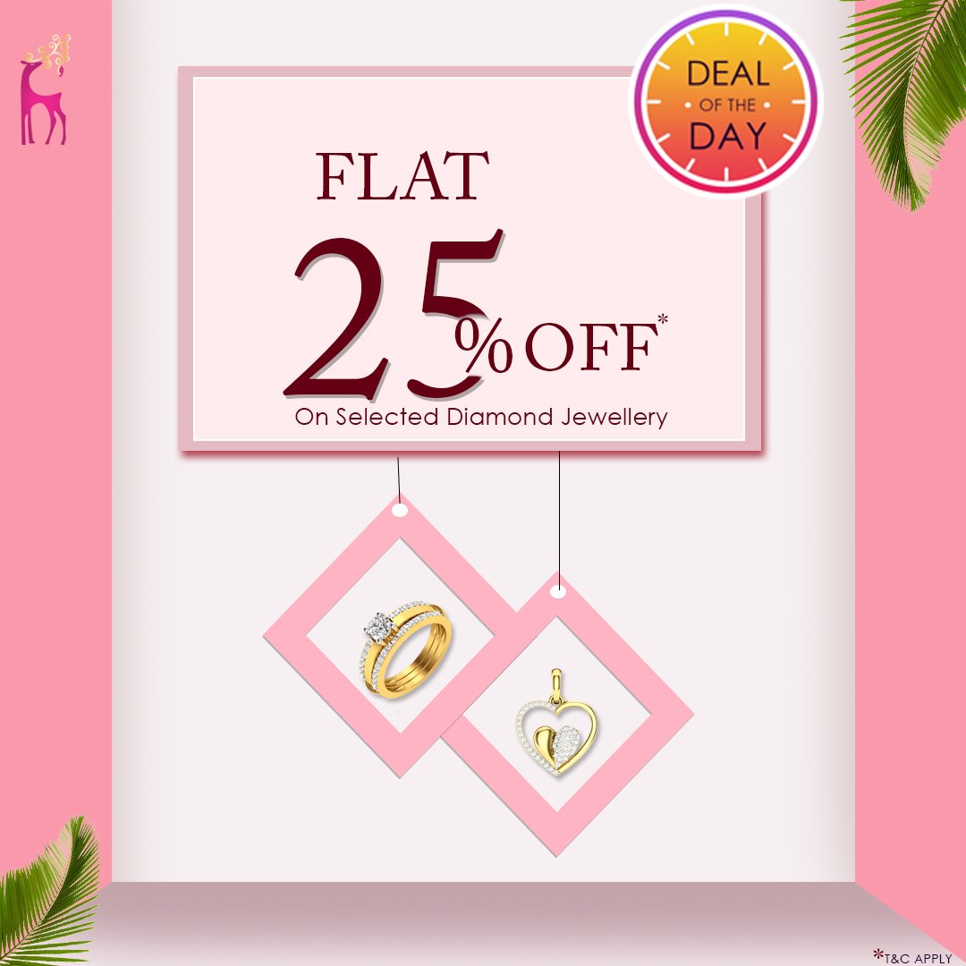 kasturidiamond's tweet photo. Make your fiance special with the latest collection of diamonds. During todayโs deal get a flat 25%off on a purchase of diamond Jewellery.
For more info: https://t.co/saJIxTQJeJ
#jewellery #diamondjewellery #flat25off #onlinejewelry #offers #discount #dealoftheday #gifts https://t.co/wdszZ0jyoH