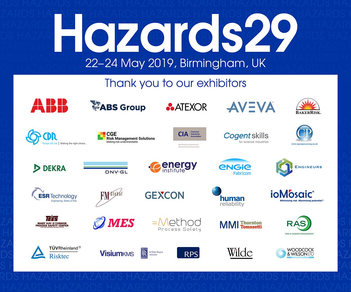HazardsUK's tweet photo. A limited number of exhibition stands and sponsorship packages are still available for #Hazards29. Visit https://t.co/cDetzTZMRj or contact hazards29@icheme.org for more details. https://t.co/nfrUII2gbd