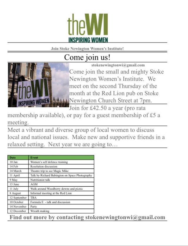 STOKEY WI 2019 PROGRAMME