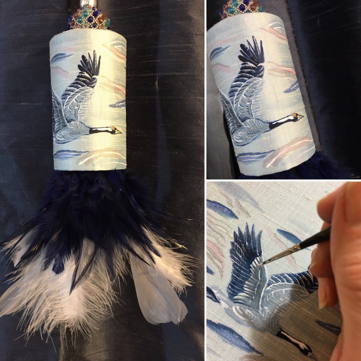 Feathers for fun! Handpainted and handmade teamed with  <a href="/monika_ds/">Monika De Silva</a>   Totally bespoke and beautiful