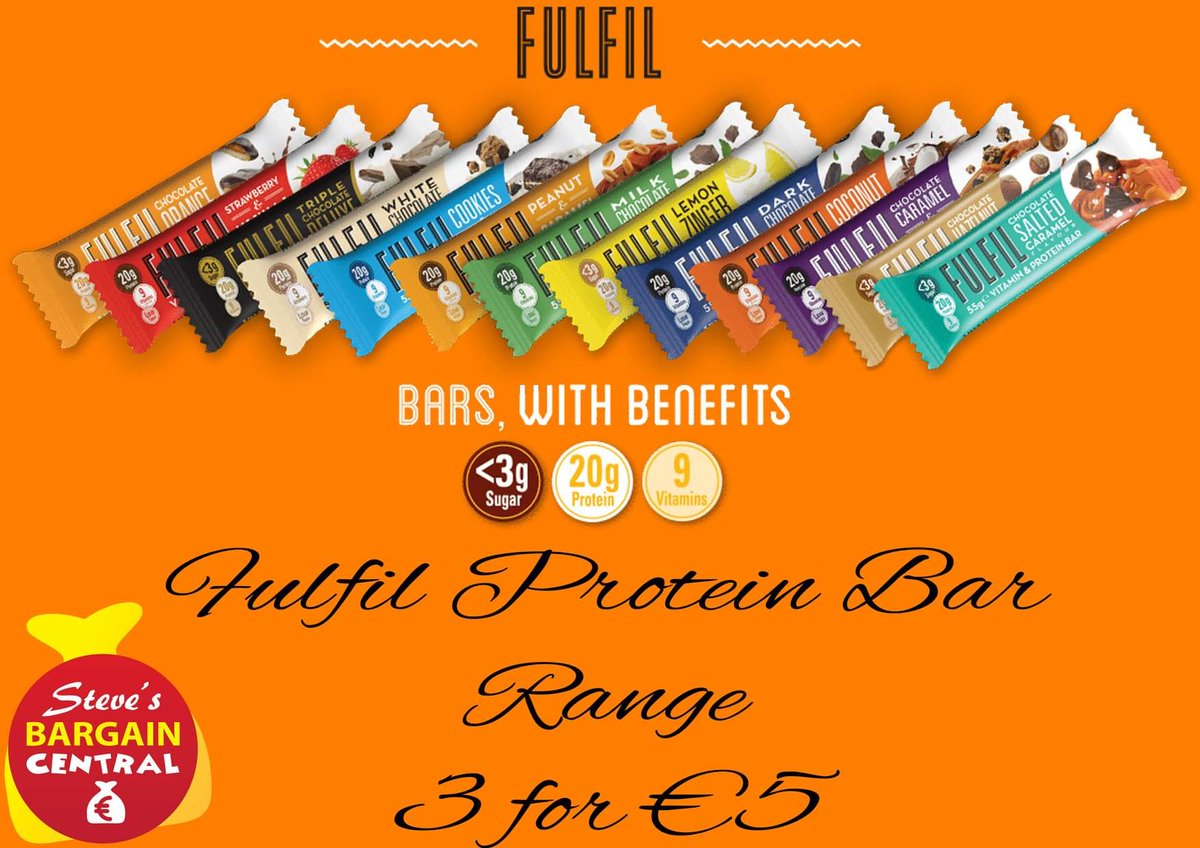 bcmm_ie's tweet photo. @fulfil #protein #bars 3 for €5. #bargain https://t.co/MtqkeZHgxr