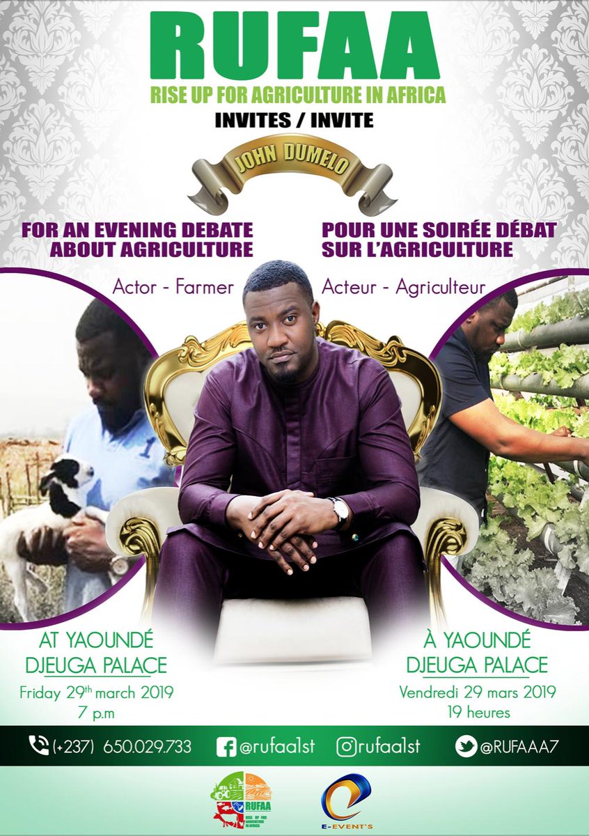 RUFAA7's tweet photo. Plus que quelques billets encore disponibles... 
Réserve le tiens maintenant !
Infoline + Résa : 650 029 733

#March 29th
#agroentrepreneurs
#africafirst
#Rufaa https://t.co/LB4DZSUnti