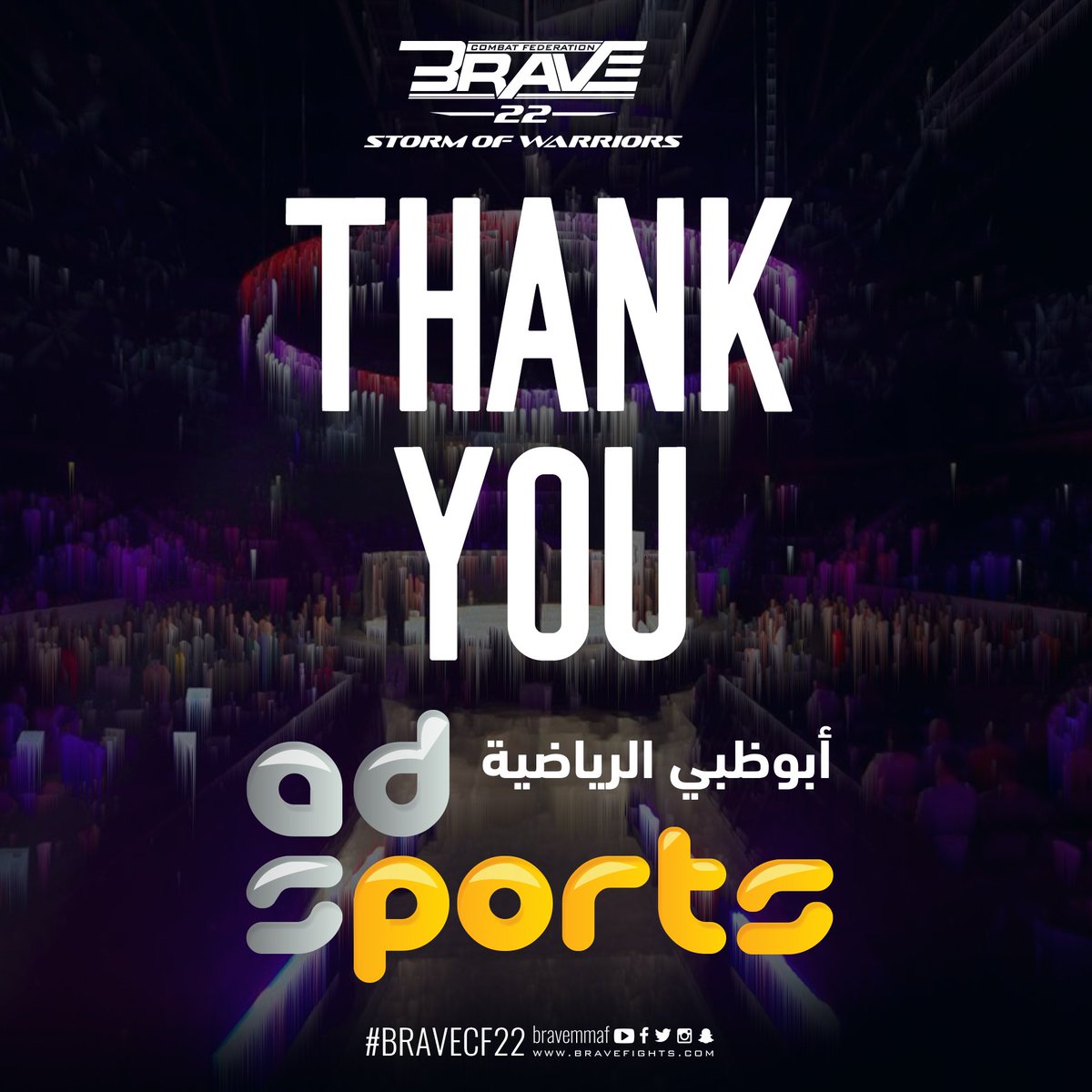 bravemmaf's tweet photo. After the tremendous success of Brave 22: Storm of Warriors, we'd like to take the time to thank all of our partners. From the fight week to the fight night, you were amazing and a significant part of this successful event. Thank you! #BraveCF22 #BraveCFonESPN5 #Philippines https://t.co/D5cEZZRCNi