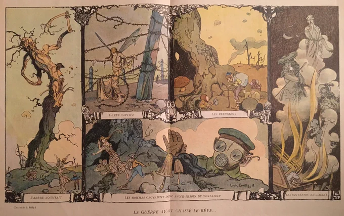 Louis Bailly (1875-1958), « La guerre avait chassé le rêve... », 1919, in La Baïonnette 