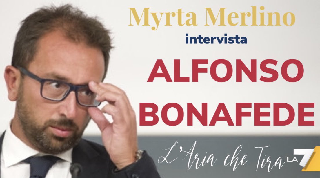 Dalle 13:00 in diretta su <a href="/La7tv/">La7</a>, <a href="/myrtamerlino/">Myrta Merlino</a> intervisterà il ministro <a href="/AlfonsoBonafede/">Alfonso Bonafede</a> 🎙 

#lariachetirala7