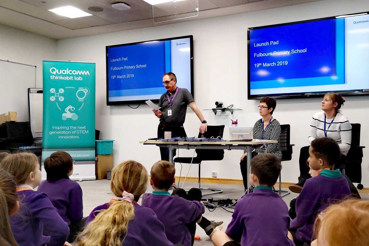 The #ProjectDay at @QualcommforGood is starting with Fulbourn Primary School students! Exciting day ahead discovering and learning about STEM - they will make their own computer games! 👩‍💻🤯#LaunchintoSTEM #FormingCareers #STEMforeveryone #Technology #ThinkabitLab @Camb_LaunchPad