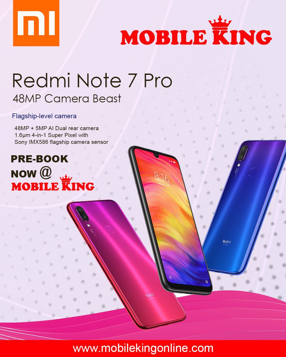 MobileKing_EKM's tweet photo. More pixels, unbeatable detailing. The Redmi Note 7 Pro features a 48MP Sony IMX586 camera sensor, that comes with 4 times the pixels of a typical 12MP smartphone camera resulting in a resolution that is nothing short of astounding.
Pre Book now from Mobile King
#MobileKing https://t.co/E2oL5B3ufp