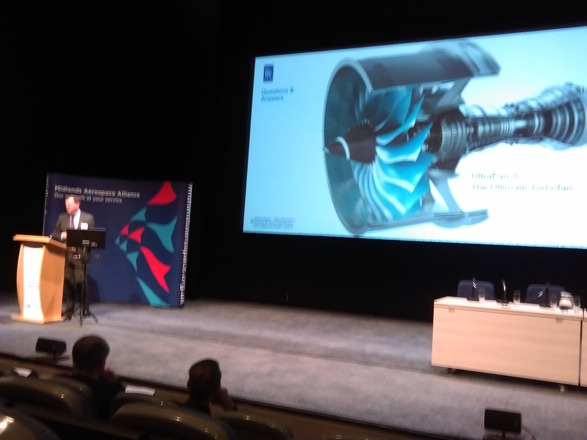 <a href="/RollsRoyceUK/">Rolls-Royce UK</a> will be building parts for #Ultrafan this year. "Thanks to partners in the room" at <a href="/MAAaero/">MAA</a> conference today in Birmingham #AFB2019 #WorkingTogetherBetter #Aerospace