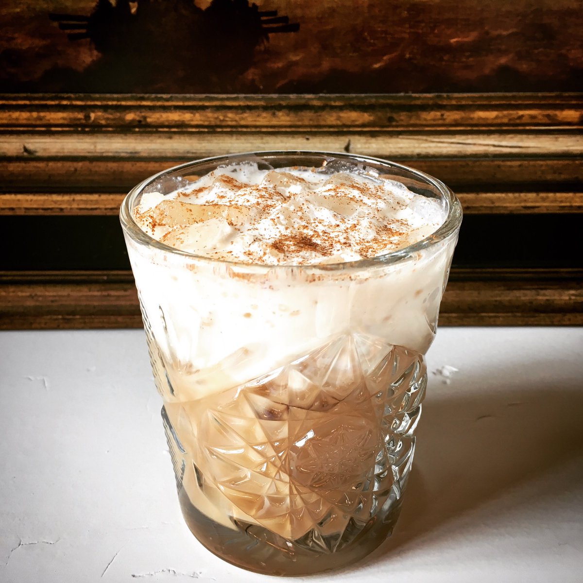 18thspiritsco's tweet photo. Giggle Juice this week! The Oatmeal Cream Pie - oh my!
Rye, cookie simple, oat milk and house hand whipped cream, topped with cinnamon. #ryeme #cheers #craftcocktails #yum #mixology #distillery #rye #whiskey #18thamendment https://t.co/U9qa1U1RBC