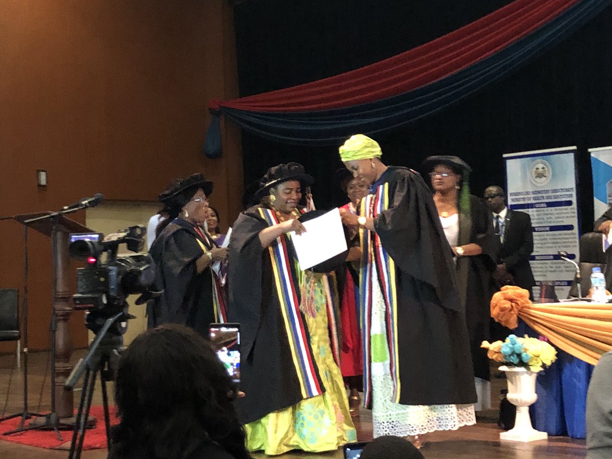 kimevadickson's tweet photo. So thrilled to be inducted as an Honorary Fellow into the West African College of Nursing along with the First Lady of the Republic of Sierra Leone! https://t.co/MvN0TiCCVg