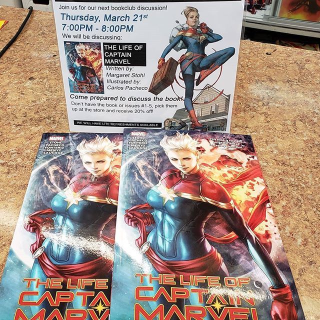 RoyalComicsNYC's tweet photo. Join us for our next book club! This Thursday from 7-8pm, we will be discussing the Life of Captain Marvel by Margaret Stohl and Carlos Pacheco!
#lifeofcaptainmarvel #captainmarvel #bookclub #marvelcomics #comics #readingcomics #royalcollectibles #royalbookclub #lcs #localc… https://t.co/2y3Pvaacga